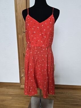 GAP Red Floral Spaghetti-Strap Mini Dress